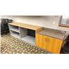 Image 2 : GROUP OF 3 ASSORTED OFFICE CABINETS - (2) GREY & NATURAL APPROX. 4FT ACROSS X 2FT WIDE X 3FT HIGH