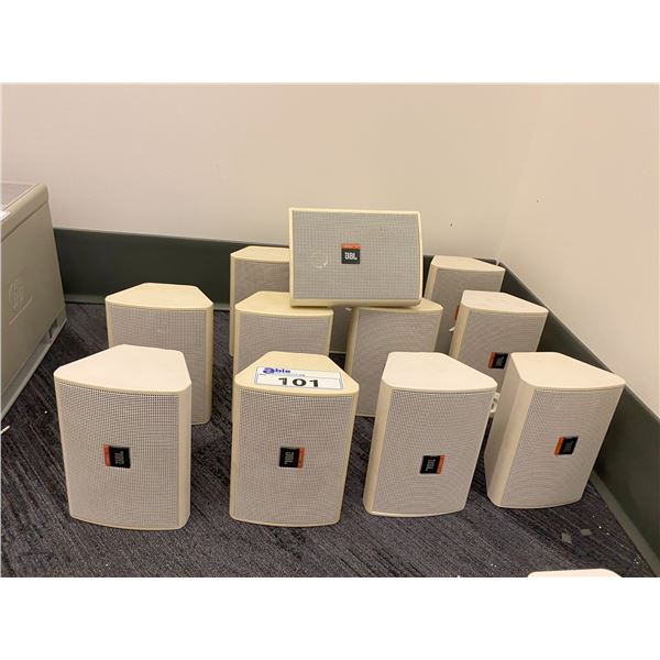 GROUP OF 12 JBL WALL MOUNT SPEAKERS