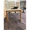 Image 2 : HEAVY DUTY WORK TABLE WHITE WITH NATURAL WOOD FINISH LEGS - APPROX. 63" ACROSS X 35" WIDE X 30"