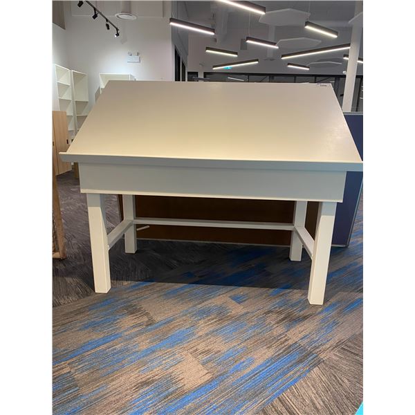 LARGE BLUE PRINT TABLE (WHITE)  - APPROX. 66" ACROSS X 31" WIDE X 55" HIGH