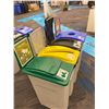 Image 2 : GROUP OF 4 COLOR CODED ASSORTED RECYCLING BINS