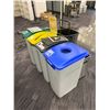 Image 2 : GROUP OF 4 COLOR CODED ASSORTED RECYCLING BINS