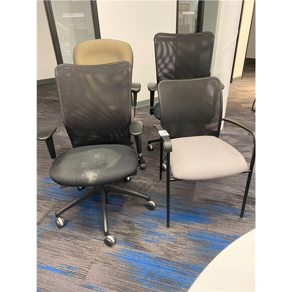 GROUP OF 4 ASSORTED OFFICE CHAIRS