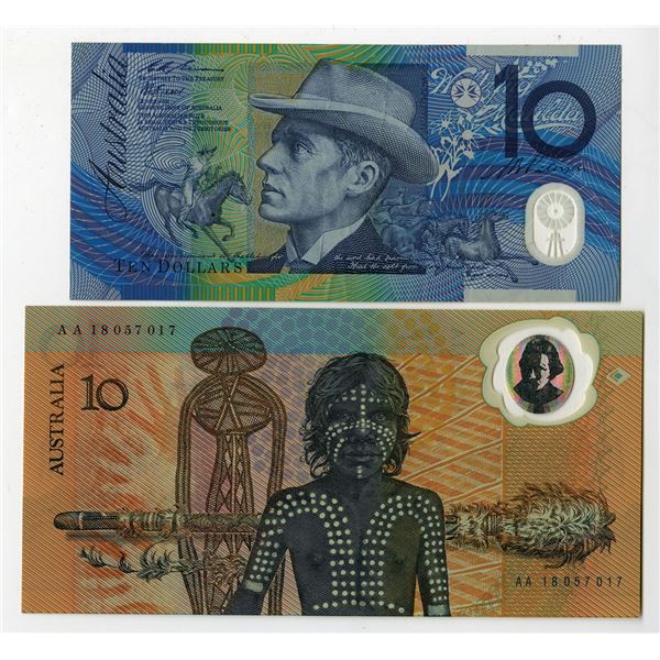 Australia. Reserve Bank of Australia, 1988 to 1993, Issued Banknote Pair.