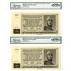 Image 1 : Bohemia & Moravia. National Bank of Bohemia & Moravia, 1944, Sequential Specimen Banknote Pair.