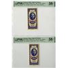 Image 1 : China. Bank of Taiwan, 1950, "Kinmen" Branch Sequential Issued Banknote Pair.
