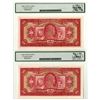 Image 2 : Czechoslovakia. National Bank of Czechoslovakia, 1929, Specimen Banknote Pair.