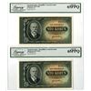 Image 1 : Czechoslovakia. Republic of Czechoslovakia, ND (1945), Issued Banknote Pair.