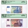 Image 1 : Seychelles. Republic of Seychelles, ND (1976 and 1977), Issued Banknote Pair.