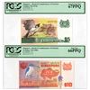 Image 1 : Singapore. Board of Commissioners of Currency, ND (1976 to 1980), Issued Banknote Pair.