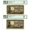 Image 1 : South Africa. Reserve Bank of South Africa, 1942 and 1946, Issued Banknote Pair.