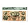 Image 1 : CT. Iron Bank, ND (1850 to 1860s), Remainder Obsolete Banknote.