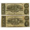 Image 1 : VA. C.S.A., $10, April 6, 1863, T-59, I/C Banknote Pair.