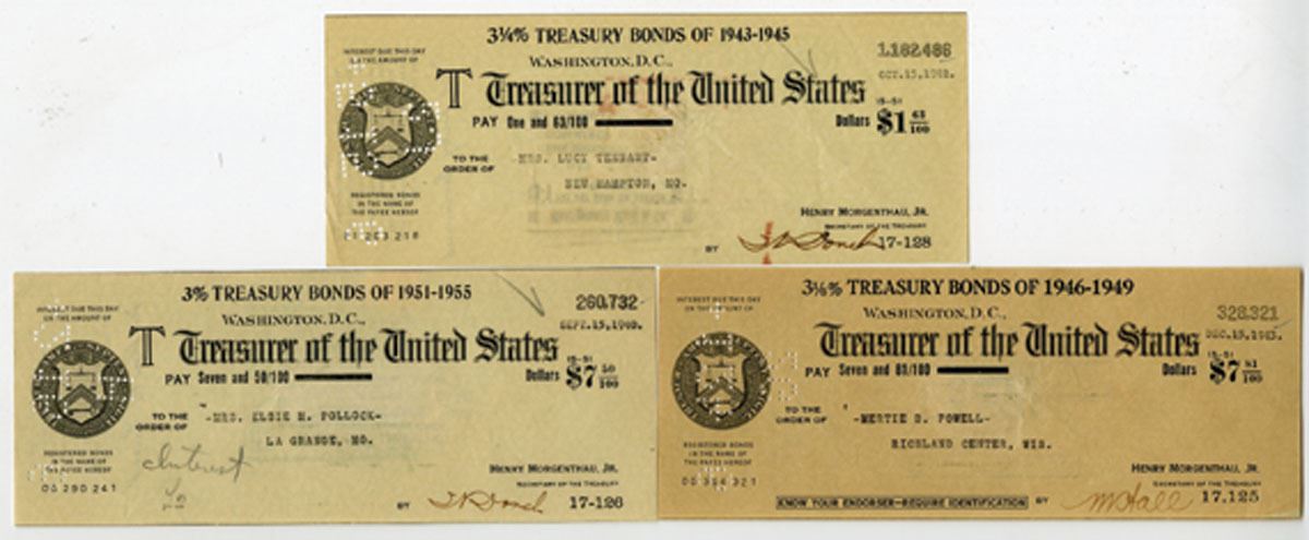 Bond Check Example U.S. Treasurer of the United States, Treasury Bond Interest Payment ...