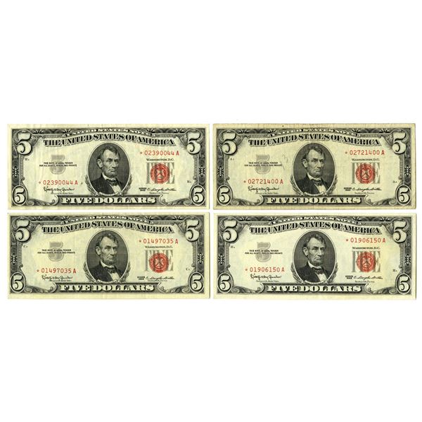 U.S. Note - Legal Tender, $5 Series of 1963, Fr.# 1536* Issued Group of 4 Star Notes.