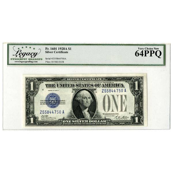 D.C., United States Silver Certificates, $1, Fr.# 1601, Series 1928A, Issued Banknote.