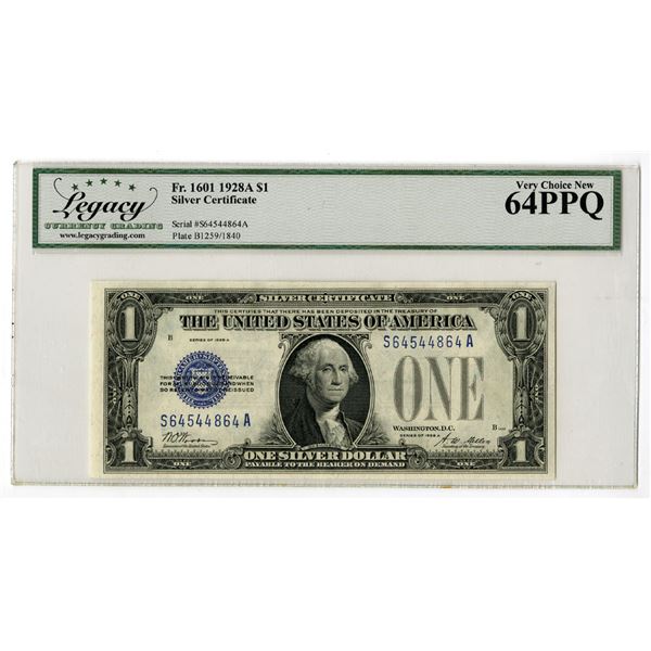 D.C., U.S. Silver Certificate, $1, Series of 1928A, Fr.# 1601, Issued Banknote.