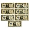 Image 1 : U.S. Silver Certificate, $1, Series of 1928B, Fr.# 1602, Issued Group of 7 Banknotes.
