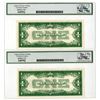 Image 2 : U.S. Silver Certificate, $1, Fr. 1606, Series of 1934, Issued Banknote Pair.
