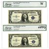 Image 1 : U.S. Silver Certificate, $1 Series of 1935D and Series of 1935F, Issued Star Note Banknote Pair.