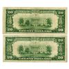 Image 2 : U.S. Federal Reserve Notes, $20, Series of 1928 and Series 1928A, Issued Banknote Pair.