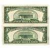 Image 2 : U.S. Federal Reserve Notes, $5, Series of 1934D, Fr.# 1960G, Sequential Issued Banknote Pair.