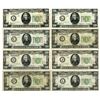Image 1 : U.S. Federal Reserve Notes, $20, Series of 1934, Issued Group of 8 Banknotes.