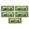 Image 2 : U.S. Federal Reserve Notes, $20, Series of 1950D, Issued Group of 5 Star Notes.