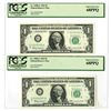 Image 1 : D.C., Federal Reserve Notes, $1, Series 1963, Sequential Issued Banknote Pair.