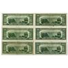 Image 2 : U.S. Federal Reserve Notes, $20, Series of 1963A, Issued Group of 6 Star Notes.