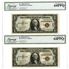 Image 1 : Hawaii. WWII Emergency Issue, $1, Fr.2300, Series of 1935A, Sequential Issued Banknote Pair.