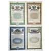Image 1 : AR. Arkansas Railroad and Railway Company Specimen Gold Coupon  Bond Quartet,  ca.1911 and 13