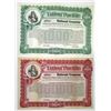 Image 1 : UT. Union Pacific Railroad Co., 1917 Specimen Registered 4% Railroad and Land Grant Gold Bond Pair