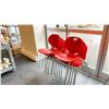 Image 2 : GROUP OF 10 RED STACKING LUNCH ROOM CHAIRS