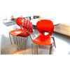 Image 2 : GROUP OF 10 RED STACKING LUNCH ROOM CHAIRS