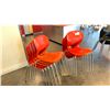 Image 2 : GROUP OF 10 RED STACKING LUNCH ROOM CHAIRS