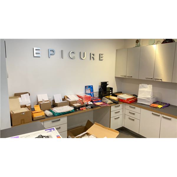 LARGE GROUP LOT OF OFFICE SUPPLIES. FILE FOLDERS, MAIL STACKERS, LABELS, TONS OF ENVELOPES, TONS OF