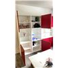 Image 2 : IKEA 48X76" CABINET WITH GLOSS RED DOORS NO CONTENTS
