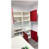 Image 2 : IKEA 48X76" CABINET WITH GLOSS RED DOORS NO CONTENTS
