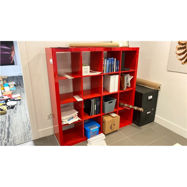 IKEA RED BOOKCASE NO CONTENTS 59X59"