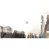 Image 1 : GROUP LOT OF OFFICE SUPPLIES. TAPE DISPENSERS, WRAP PAPER, FLOWER GARLANDS, MASKS, FOLDER, PAPER