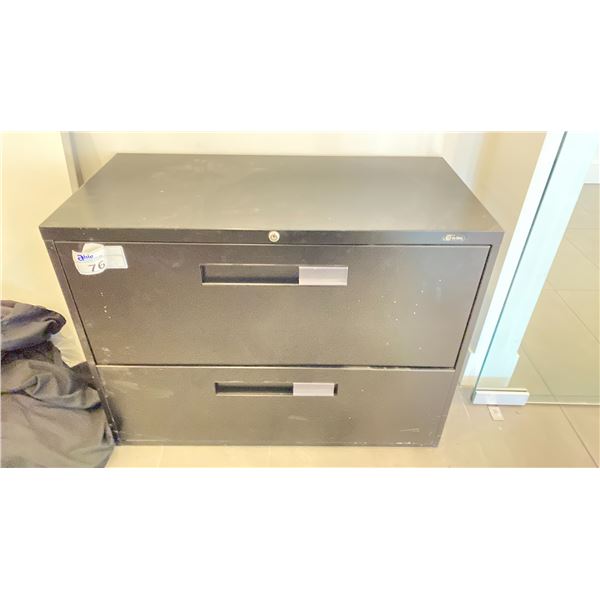 2 DRAWER BLACK METAL FILE CABINET