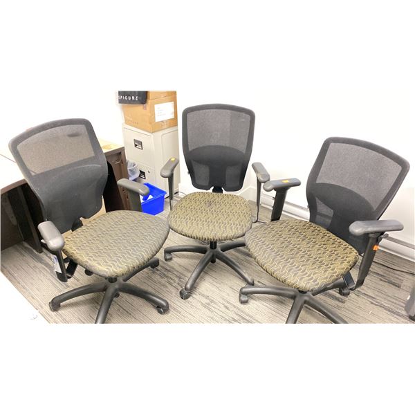 3 MATCHING MESH BACK CHAIRS