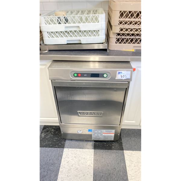 HOBART COMMERCIAL DISHWASHER WITH SEVERAL TRAYS. LXI SERIES MODEL LXIH