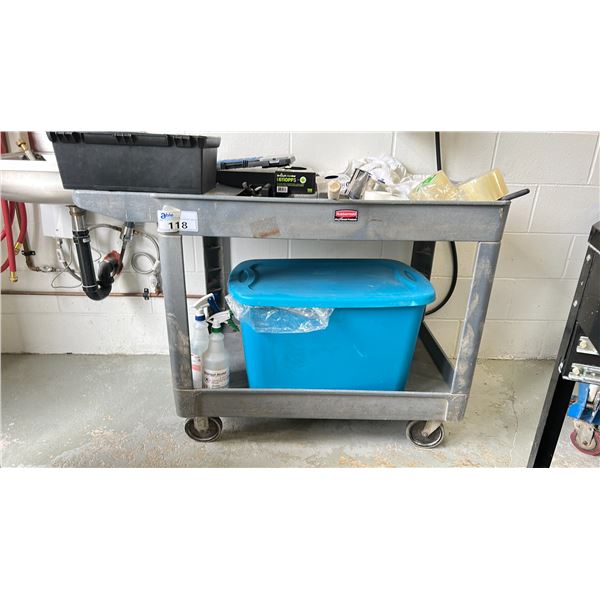 RUBBERMAID ROLLING CART 48X25" NO CONTENTS
