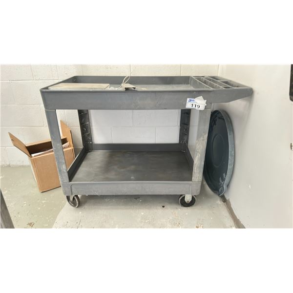 RUBBERMAID ROLLING CART 48X25" NO CONTENTS