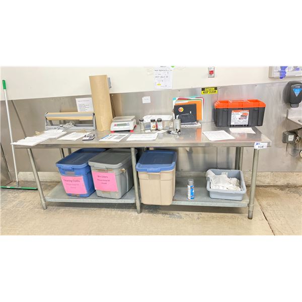 8'X30" STAINLESS PREP TABLE NO CONTENTS