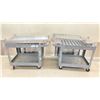 Image 1 : CUSTOM ALUMINUM JAR FILLING TRAYS WITH TWO RUBBERMAID CARTS. VARIOUS SIZES.