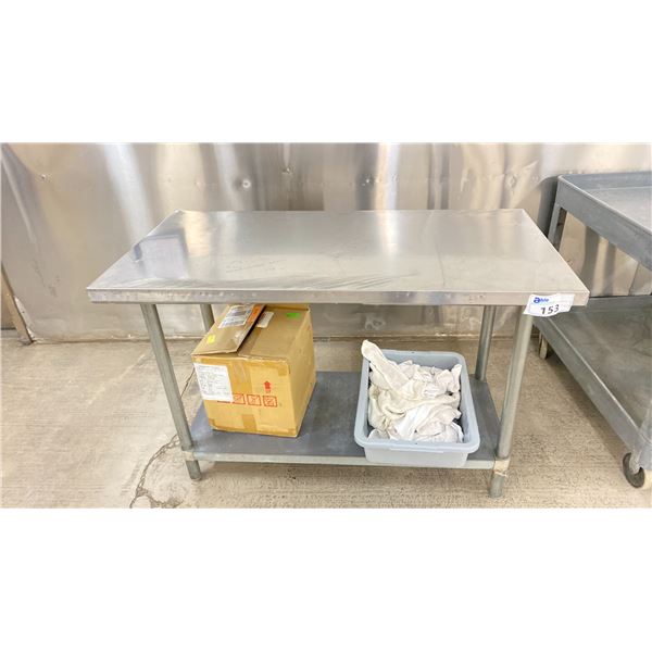 4'X2' STAINLESS PREP TABLE NO CONTENT LOCATED IN LINE 2 ROOM