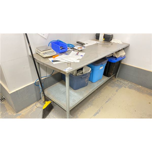 STAINLESS TOP PREP TABLE 6'X30" NO CONTENTS